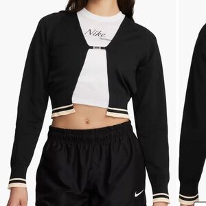 Nike Black and White sports Cropped Cardigan size XL